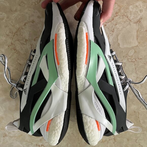 Stella McCartney Sz 8 Womens Solarglide Collab Sneakers Black Silver Green - Picture 8 of 15